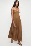 Superbalist Pleated Trapeze Maxi Dress - Chutney Brown