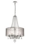 Pendant Polished Chrome With Crystals And Transparent Silver Shade -6 Light
