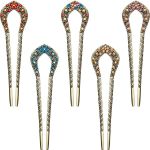 Hair Clip Vintage Hair Fork Metal U-shaped Hair Clip Double Fork - 5 Pcs