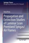 Propagation And Extinction Studies Of Laminar Lean Premixed Syngas air Flames Hardcover 1ST Ed. 2018