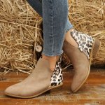 Women's Chunky Heeled Ankle Boots V Cut Zipper Chelsea Boots Women's Footwear
