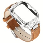 Genuine Leather Strap With 316L Stainless Steel Protective Watch Case Compatible With Iwatch 49MM Ultra 2 1 45MM 44MM 42MM For S