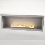 Flueless Gas Fireplace Single Sided Built-in Stainless - 2250MM Stainless Steel