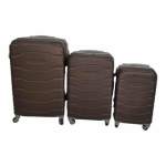 Smte 3 Piece Abs Trolley Luggage Set V1-F18 Brown With Keychain