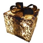 Glowing Gold Lace Glitter Gift Box With LED Lights Large