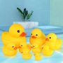 Set Of 6 Squeaky Yellow Rubber Ducks - Bath Time Squeeze Toys For Kids - Safe Plastic Duckies For Swimming Pool & Bathroom Play