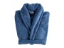 Denim Blue Unisex Fleece Bathrobe Small