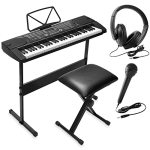 61-KEY Electronic Music Keyboard Piano With Stand Headphones Stool & Microphone