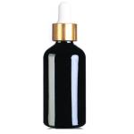 30ML Black Glass Aromatherapy Bottle With Pipette - White & Gold Collar 18 78