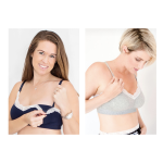 2-PACK Vogue Nursing Bra A-d Cups - Medium 34 Grey & Navy