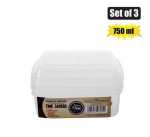 Container Clear 3PCE Rect 750ML Marketplace Brits Bros