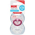 Silicone Happy Days Soother Girl 6-18 Months 2 Pack