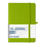 A5 192 Page Lined Journal Hard Cover With Elastic Closure - Lime Green