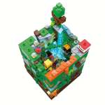 Zs - Mimcraft-themed Building Block Set With LED Lighting - White