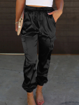 Satin JOGGERS-black - Small