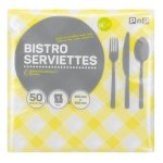 Pnp 1 Ply Bistro Serviettes Yellow 50 Pack