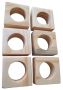 Pine Square Shaped Serviette Rings