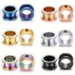 Stainless Steel Ear Gauges Tunnels - Set Of 2 Simple Vacation Style No Plating For Daily Wear And Parties All Season Fit Mardi G