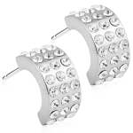 Blomdahl Natural Titanium Earrings Brilliance Curved Crystal Thick