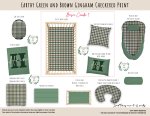 Cot Duvet Bedding Checkered Earthy Green And Brown Gingham Checkered Print