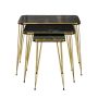 Woodly Nesting Coffee Tables With Metal Legs - Black