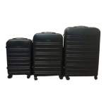 Smte Infinite Quality Travel Ware 3 Piece Luggage Set Black C2 With Keychain
