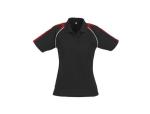 Ladies Triton Golf Shirt - Black With Red - 3XL Black With Red