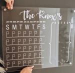 Acrylic Monthly Calendar - Classic White - 800MM X 800MM