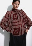 Patterned Blouse - Dark Red patterned