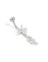 Surgical Steel Cubic Zirconia Flower Vine Drop Belly Bar