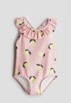 Flounce-trimmed Swimsuit - Light Pink