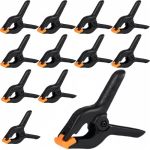 12 Pack Plastic Spring Clamps Heavy Duty 4.5 Inch Spring Clips For Woodworking Backdrop Clips For Backdrop Stand Photography Hom