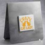 Crazy Cat Lady Magnet Yellow On White