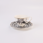 - Black Rose Cup & Saucer In Gift Box