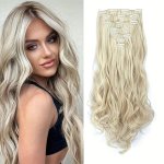 7PCS SET 55.88CM Synthetic Long Curly Wavy Hair Extensions 16 Clips In Hairpieces Heat Resistant Synthetic Fiber Hair Extensions