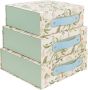 Pack Of 3 Flower Forest Pattern Gift With Handle - Foldable Storage Boxes