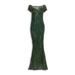 Emerald Bardot Sequins Dress