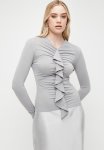 Edit Soft Ruffle Top - Grey