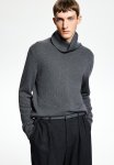 Cotton-blend Turtleneck Jumper - Dark Grey