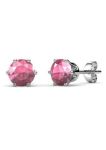 DESTINY Birthstone October pink Tourmaline Earrings With Swarovski Crystals In A Macaroon Case