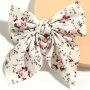 Elegant Floral Bow Hair Clip For Women And Girls - Vintage Style Fabric Material Perfect For Styling & Protecting Hair