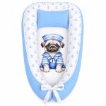 Blue Who Let The Pugs Out At Sea Baby Nest Pod Newborn Lounger