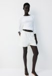Ribbed Jersey Top - White