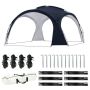 2-IN-1 Dome Tent & Tarp With Steel Support Poles 4-SIDE Ventilation