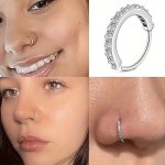 Elegant Vintage Style Nose Ring For Women - 1PC Zinc Alloy No Plating Daily Party Accessory With Super Sparkling Micro Inlay Ver