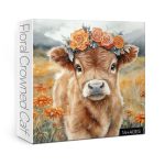 Larkipuzz Funny Highland Cow Flower Puzzles For Adults 1000 Pieces Beautiful Alpine Cattle Animal Painting Jigsaw Puzzle Difficu