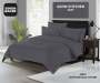 Simon Baker 300TC 100% Egyptian Cotton Oxford Satin Stitched Duvet Cover Grey Various Sizes - Grey / King 230CM X 220CM +2PILLOWCASE 45CM X 70CM