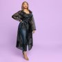 Plus Size Joy & Ash Sheer Trench Coat - Black