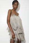 Fringe MINI Dress - Mushroom