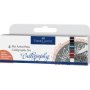 Faber-Castell Pitt Artist India Ink Pens - Calligraphy Set Of 4: White Sanguine Black And Blue